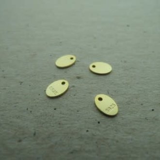 GPPE253 PLAATJE ZILVERSTEMPEL (per 20st) Ag925 VERGULD 6MM