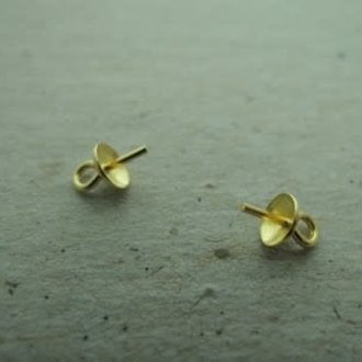 GPPE259 KAP MET OOG Ag925 VERGULD (per 20 st) 4MM MET OOG