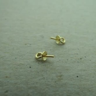 GPPE258 KAPJE MET OOG Ag925 VERGULD (per 20 st) 2MM MET PIN