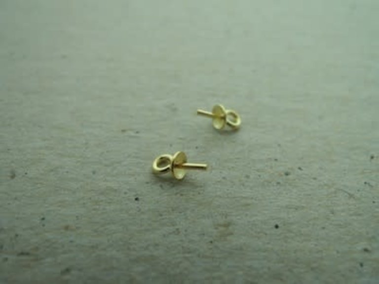 GPPE258 KAPJE MET OOG Ag925 VERGULD (per 20 st) 2MM MET PIN