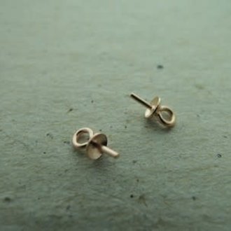 RPE258 KAPJE MET OOG Ag925 ROSE VERGULD (per 20 st) 2MM MET PIN