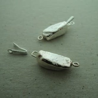 LODI02 PALSLOT Ag925 (per 2 stuks) ONREGELMATIG 18MM