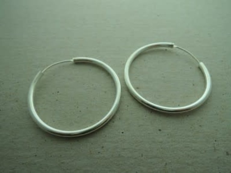 EACR40-25 CREOOL (PER 2 PAAR) Ag925 DIAM 4CM DRAAD 2.5MM ROND
