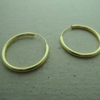 GPEACR30-25 CREOOL (PER 3 PAAR) Ag925 VERGULD DIAM 3CM DRAAD 2.5MM ROND