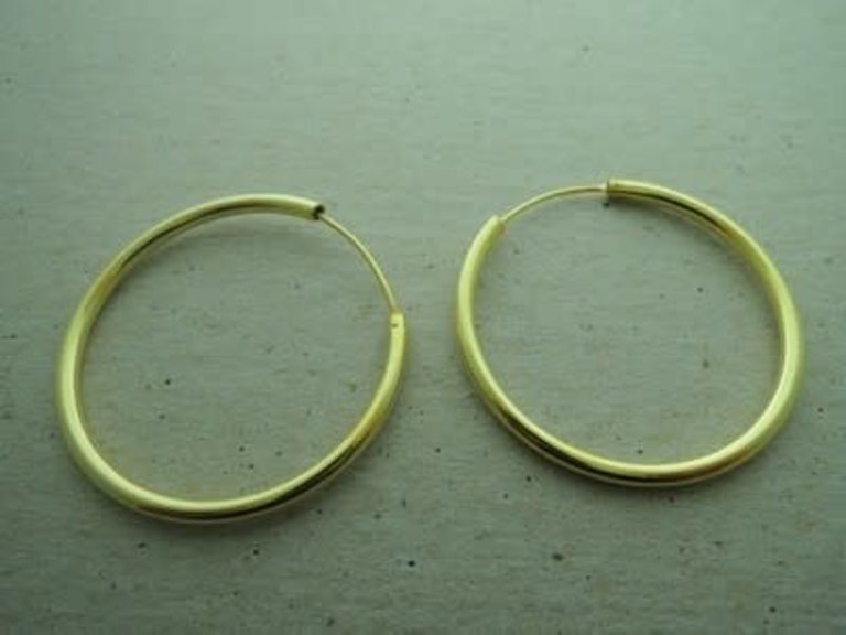 GPEACR40-25 CREOOL (PER 2 PAAR) Ag925 VERGULD DIAM 4CM DRAAD 2.5MM ROND