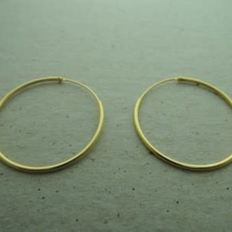 GPEACR30-12 CREOOL (PER 3 PAAR) Ag925 VERGULD DIAM 3CM DRAAD 1.2MM ROND