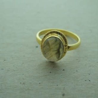 P153 RG003 RING Ag925 VERGULD LABRADORIET 10X12,5MM OVAAL