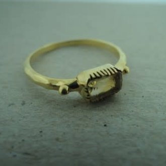 P155 RG024 RING Ag925 VERGULD CITRIEN 7MM X 5MM RECHTHOEKIG