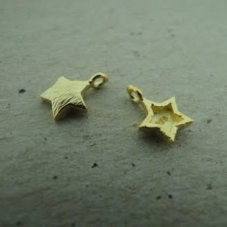 GPPE290 HANGER MET OOG (PER 5 ST) Ag925 VERGULD STER 8MM