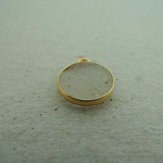 A1012 HG0038 HANGER Ag925 VERGULD DRUZY AGAAT WIT 12MM ROND MET KAST MET OOG