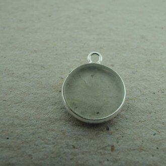 A1012 HZ0053 HANGER Ag925 AMETHIST  GROEN12MM ROND MET KAST MET OOG