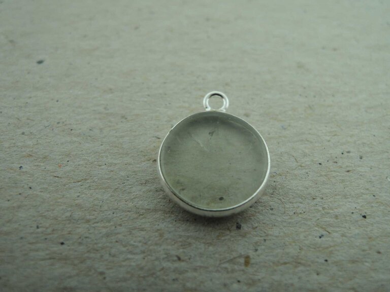 A1012 HZ0053 HANGER Ag925 AMETHIST  GROEN12MM ROND MET KAST MET OOG