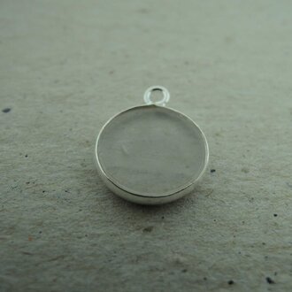 A1012 HZ0055 HANGER Ag925 ROSE KWARTS 12MM ROND MET KAST MET OOG