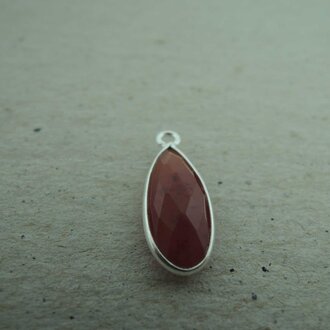 QSF188 HANGER IN KAST Ag925 ORANJE  16X7MM DRUPPEL CARNEOOL MET OOG TOP