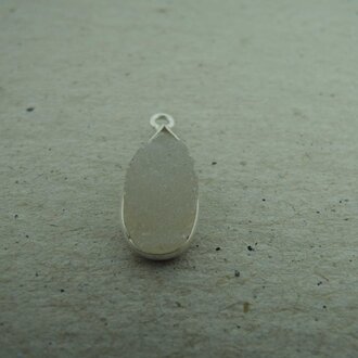 QSF222 HANGER IN KAST Ag925 WIT 16X7MM DRUPPEL REGENBOOG MAANSTEEN DRUZY  MET OOG TOP