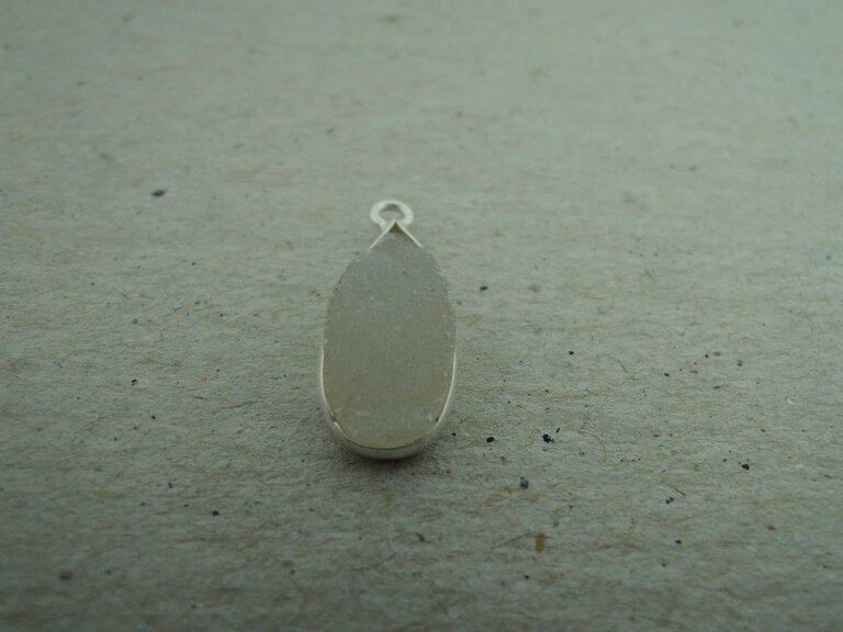 QSF222 HANGER IN KAST Ag925 WIT 16X7MM DRUPPEL REGENBOOG MAANSTEEN DRUZY  MET OOG TOP