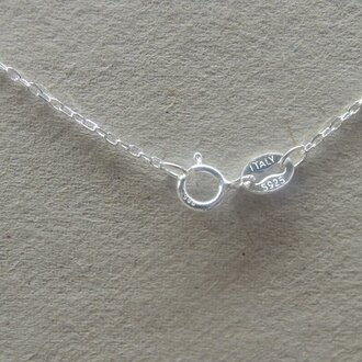 CH0003-42 (per 3 stuks) AFGEWERKTE KETTING Ag925 1.1x1.7MM 42CM OVALEN SCHAKEL PLATTE DRAAD