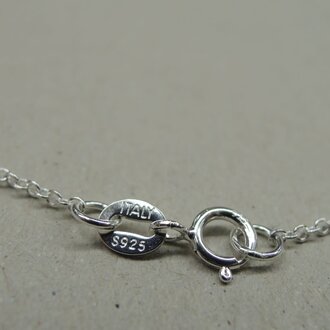 CH0004-38 KETTING AFGEWERKT  (per 3 stuks) Ag925 2.6gr/m   1.3x1.6mm = 30C   38CM