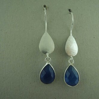 P63 OZ0897 OORHAAK Ag925 ONIX BLAUW 45MM DRUPPEL