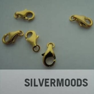 GPLOKA09 KARABIJNSLOT (25 STUKS) Ag925 VERGULD 9MM