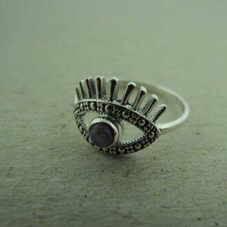 P164 RZ0340 RING Ag925 AMETHIST PAARS 3MM ROND