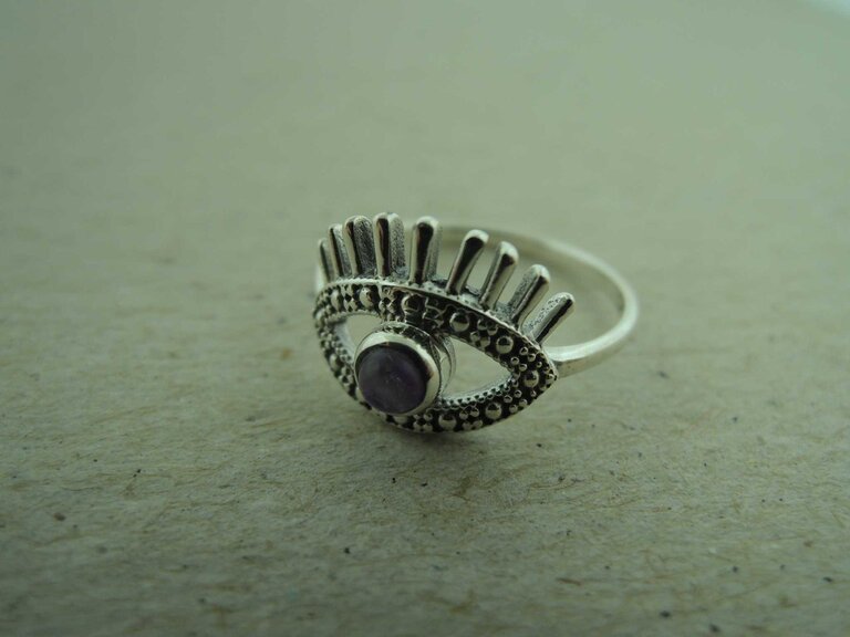 P164 RZ0340 RING Ag925 AMETHIST PAARS 3MM ROND