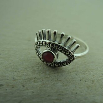 P164 RZ0343 RING Ag925CARNEOOL ORANJE 3MM ROND