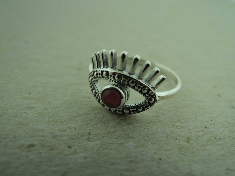 P164 RZ0343 RING Ag925CARNEOOL ORANJE 3MM ROND