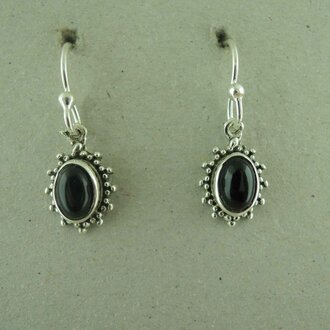 P175 OZ0977 OORHAAK Ag925 11MM ONIX ZWART 7MM