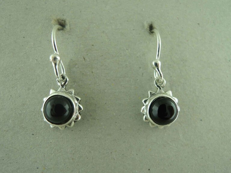 P176 OZ0981 OORHAAK Ag925 BLOEM 8MM ONIX ZWART 6MM