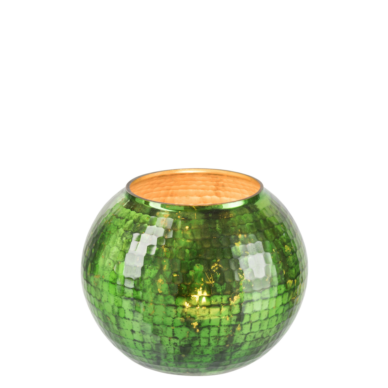 J-Line Windlight sphere Hammered Glass Green - Large