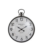 J-Line Wall Clock Round Glass Black - Large