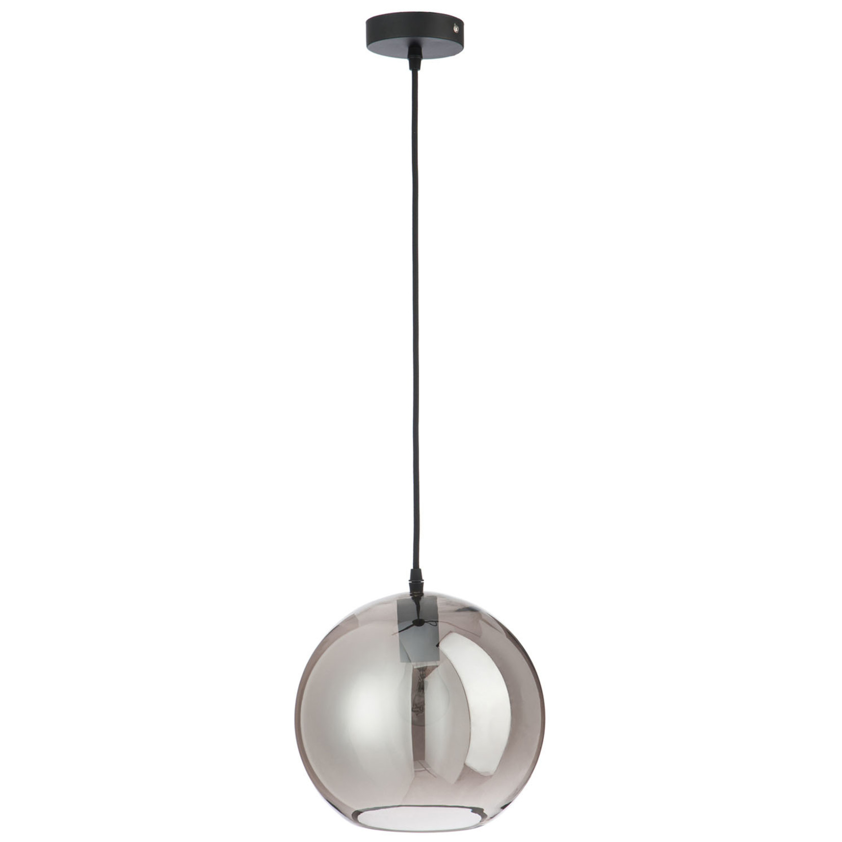 J-Line Hanglamp Glas Bol Modern Zilver - Medium