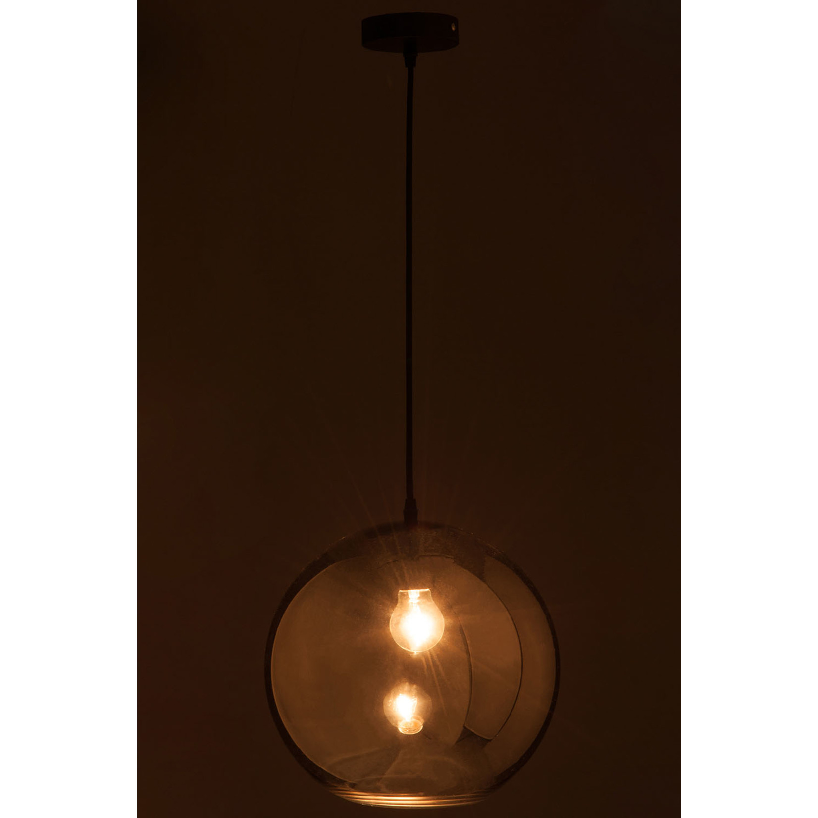 J-Line Hanging lamp Glass Ball Modern Silver - Large