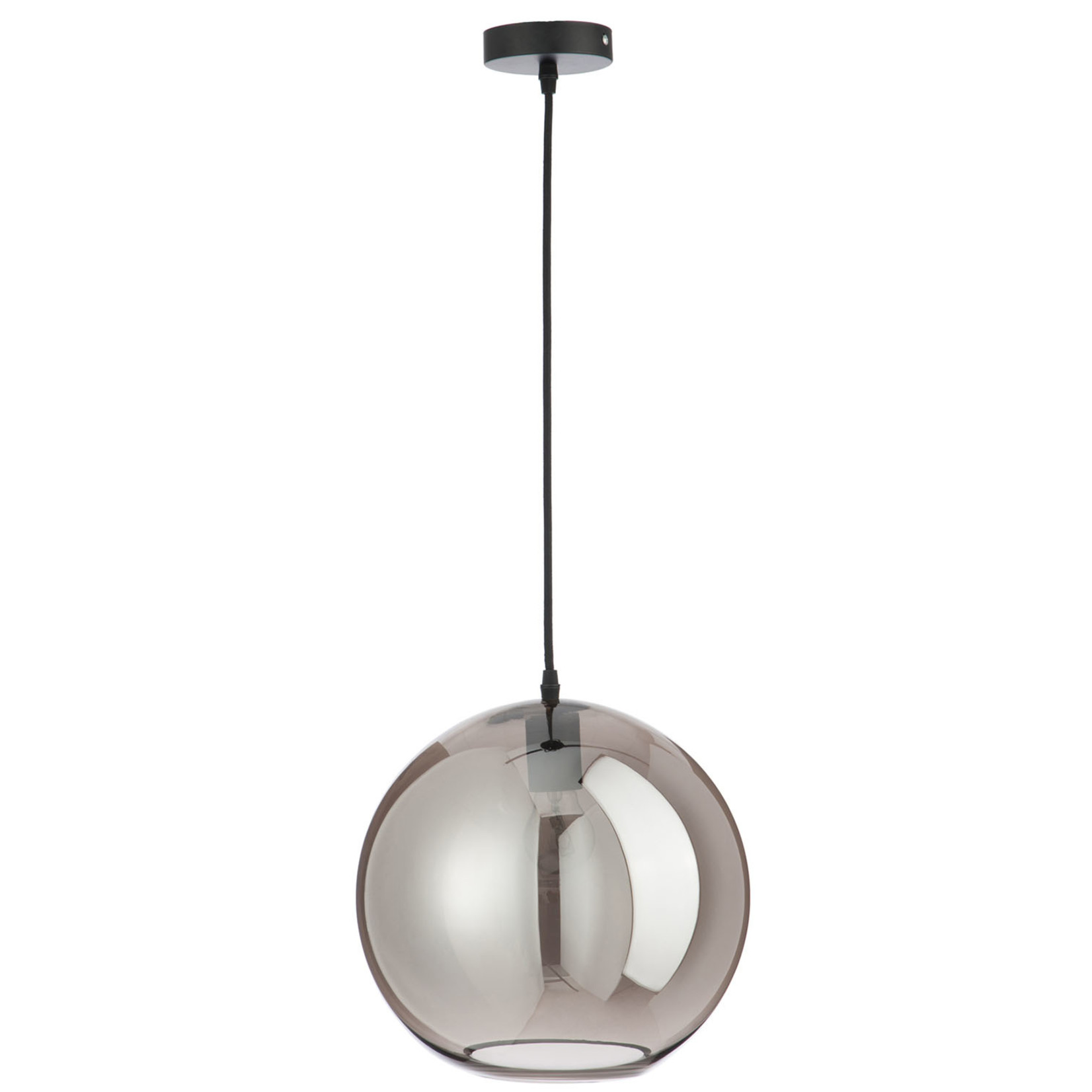 J-Line Hanglamp Glas Bol Modern Zilver - Large