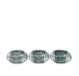 Tealight holder Glass Round Ribbed - Green