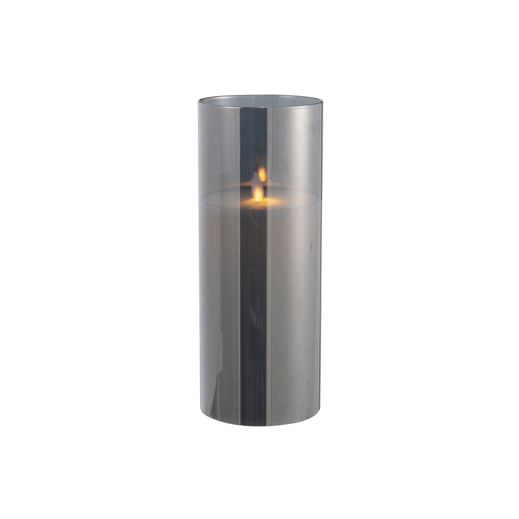 J-Line Led Candle Cylinder Shiny Silver - Large