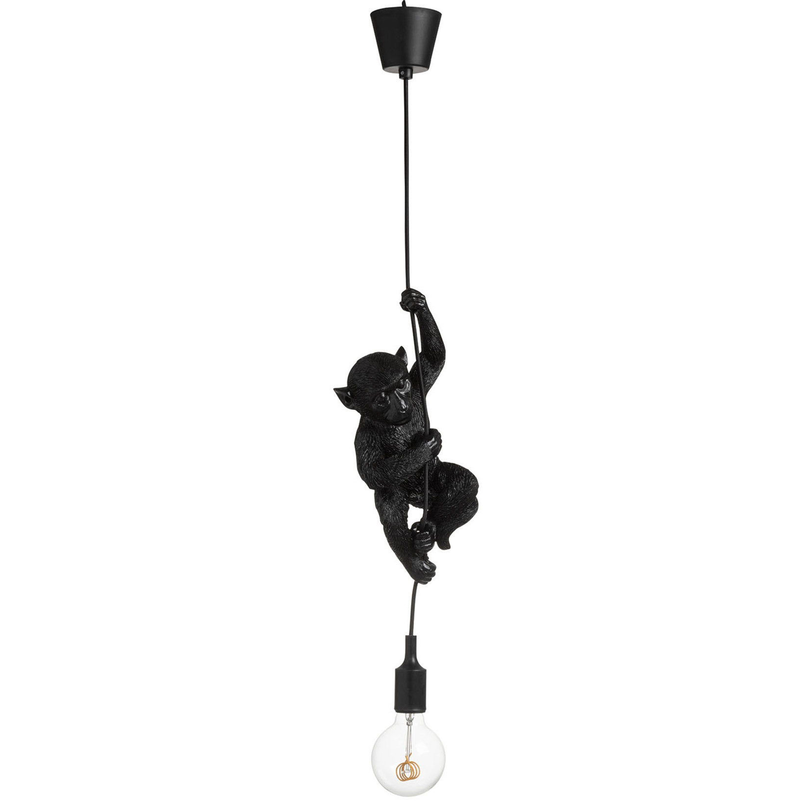 J-Line Hanging lamp Monkey Climbing Polyester - Black