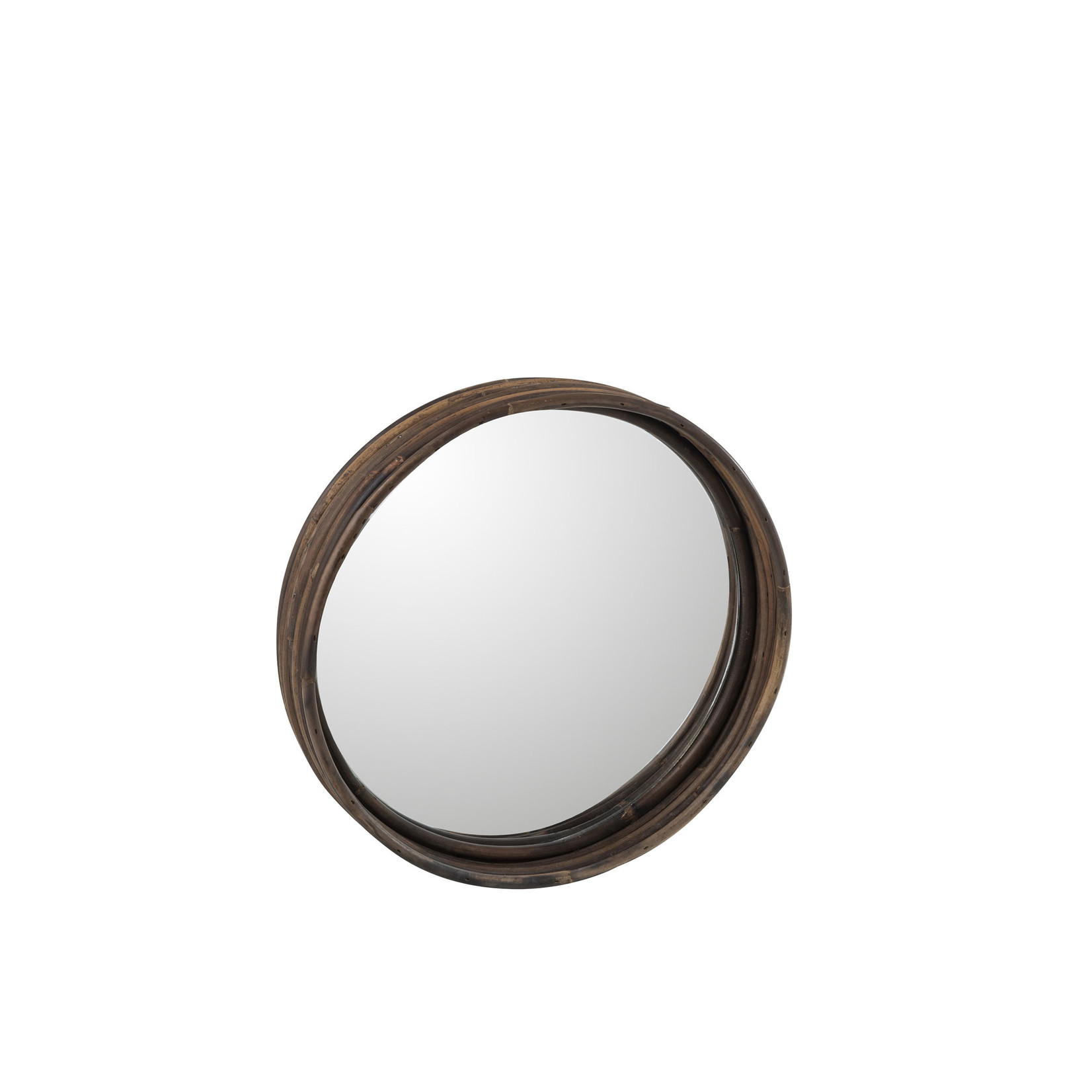 J-Line Wall mirror Plateau Round Rattan Brown - Small