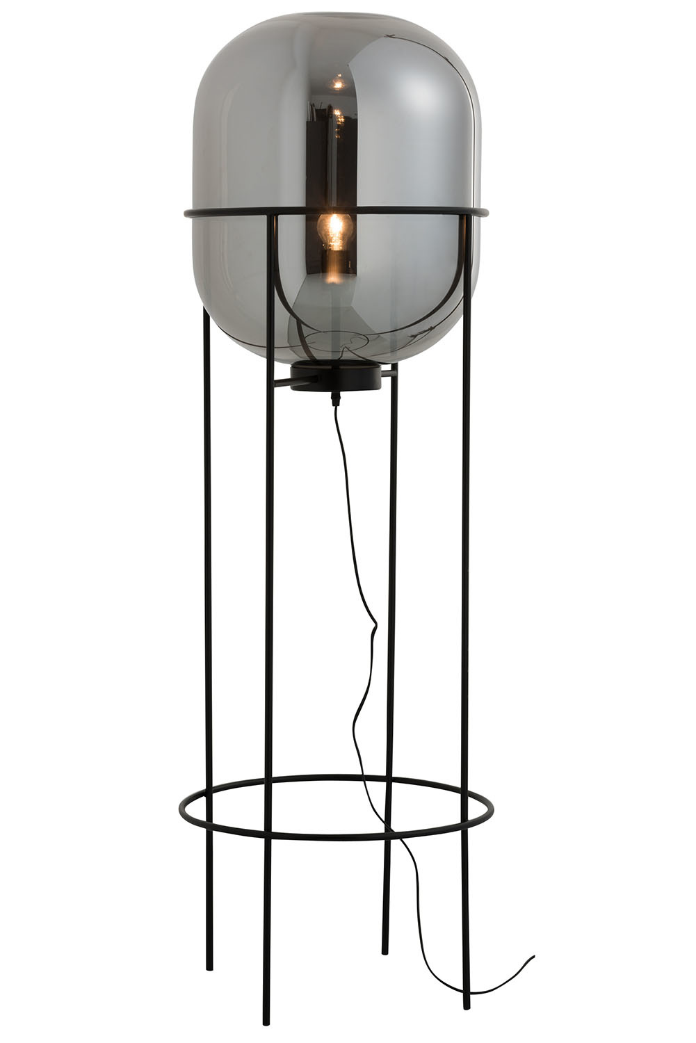 large silver floor lamp