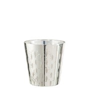 J-Line Tealight holder Glass Stripe Silver - Small