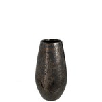 J-Line Vaas Keramiek Antique Smokey Zwart Roest - Small