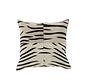 Cushion Leather Square Animal print Zebra Black - White
