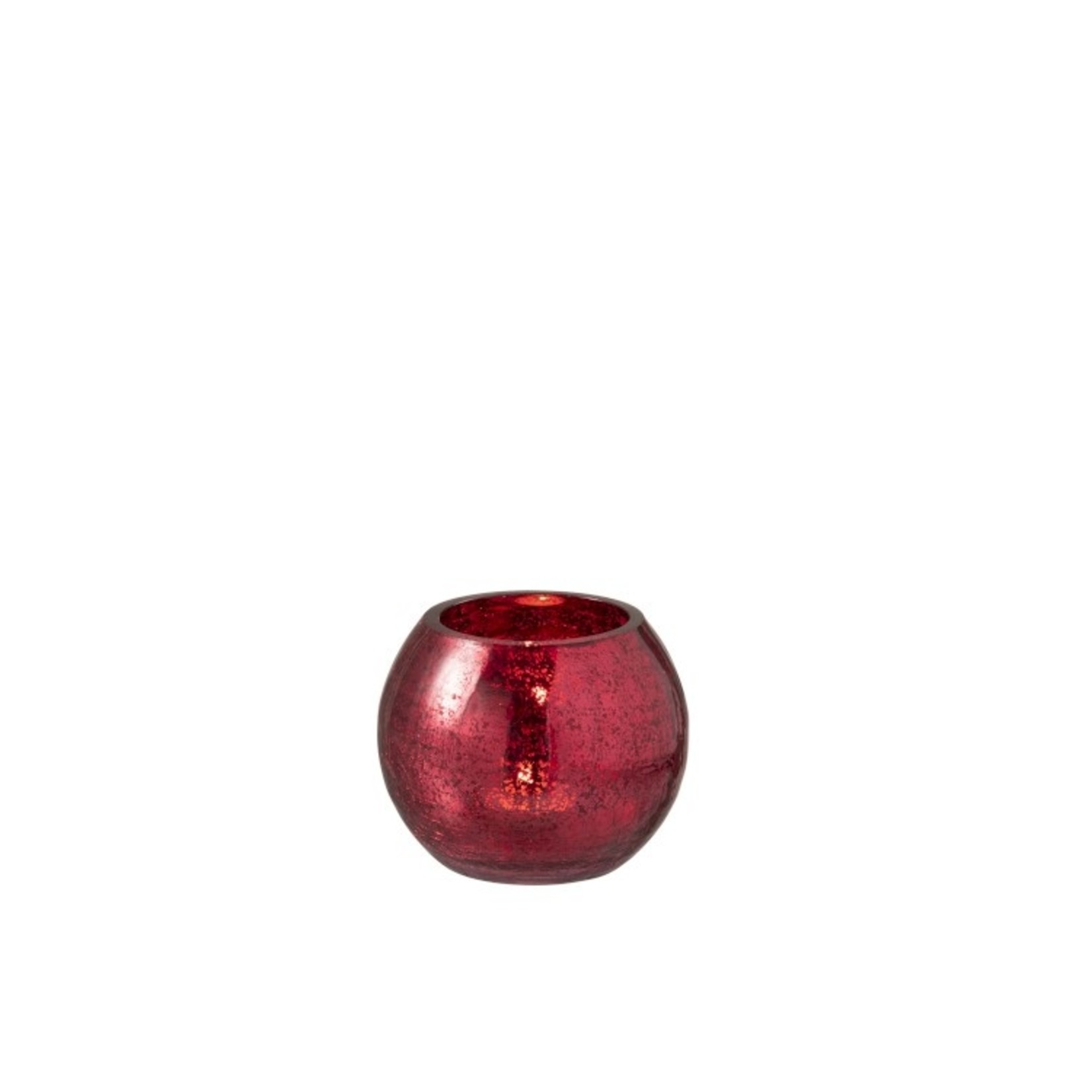 J-Line Tealight Holder Bulb Glass Shiny Red - Small