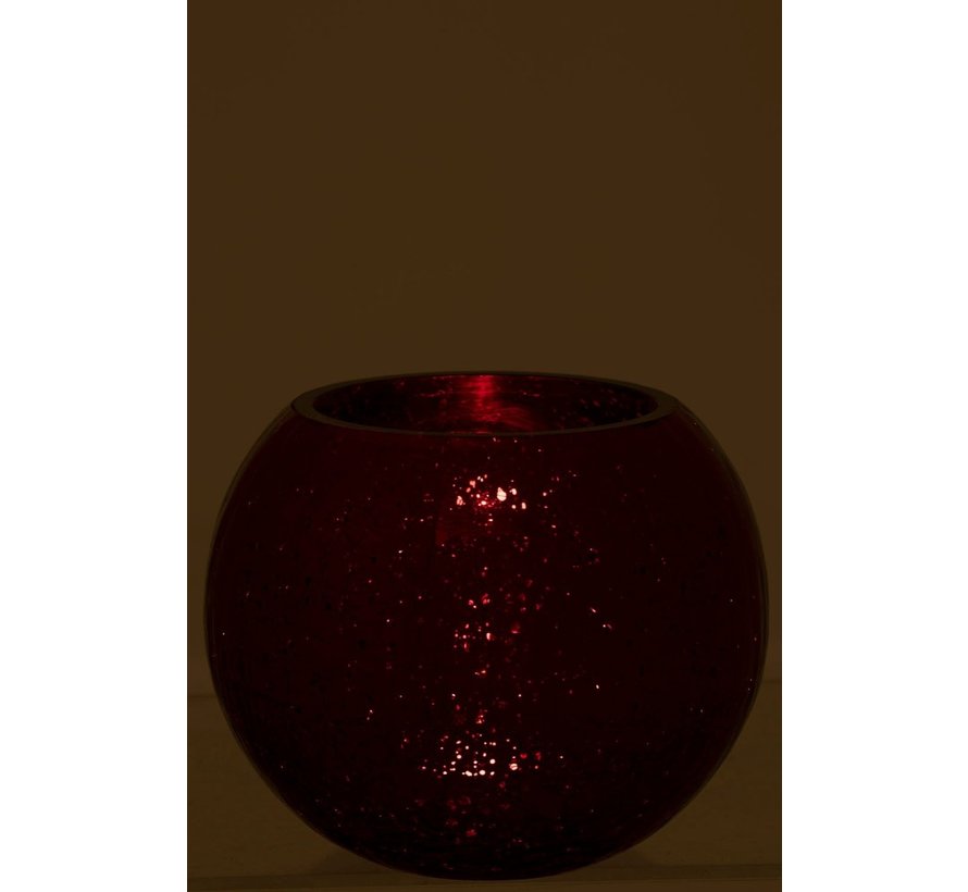 Tealight holder Bulb Glass Shiny Red - Large