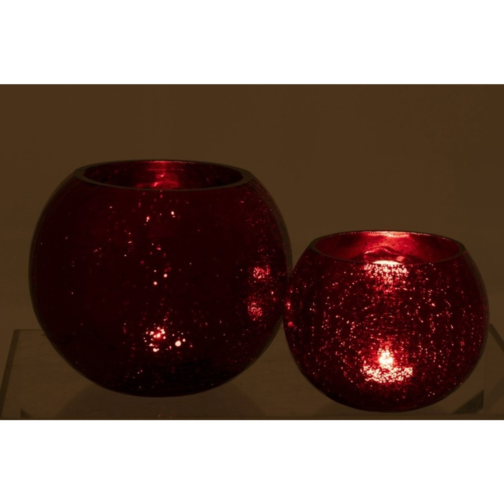 J-Line Tealight holder Bulb Glass Shiny Red - Large