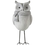 J-Line Decoration Owl Ceramic Winter Gray - Large