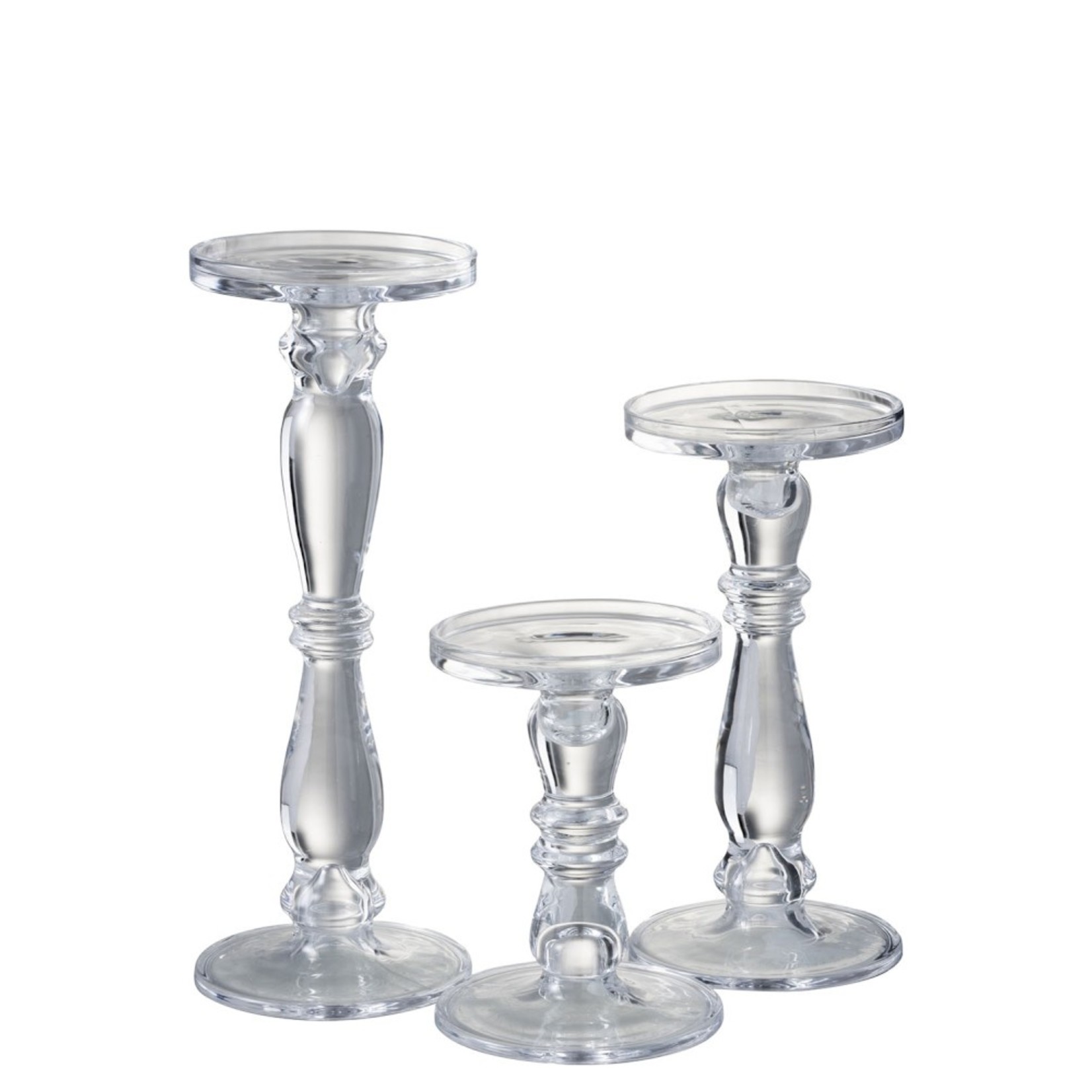 J-Line Candlestick Glass Strak Leti Transparent - Medium