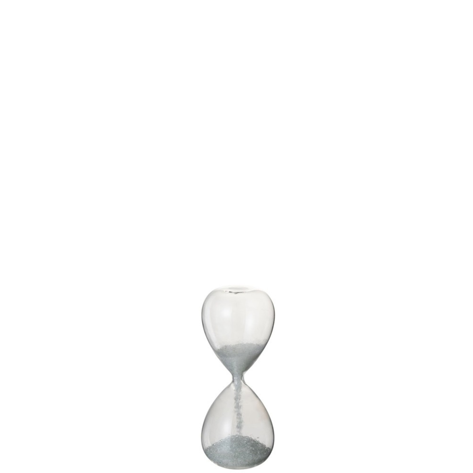 J-Line Decoratie Zandloper Glas Wit Parels - X Small