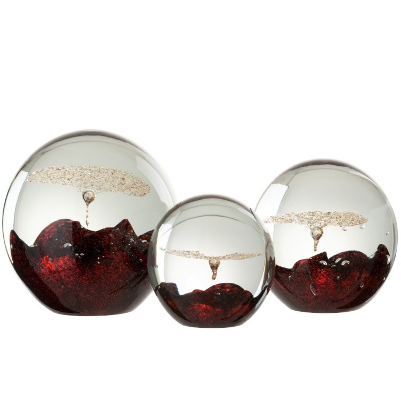 J-Line Paperweight Glass Bell Red Gold - Large